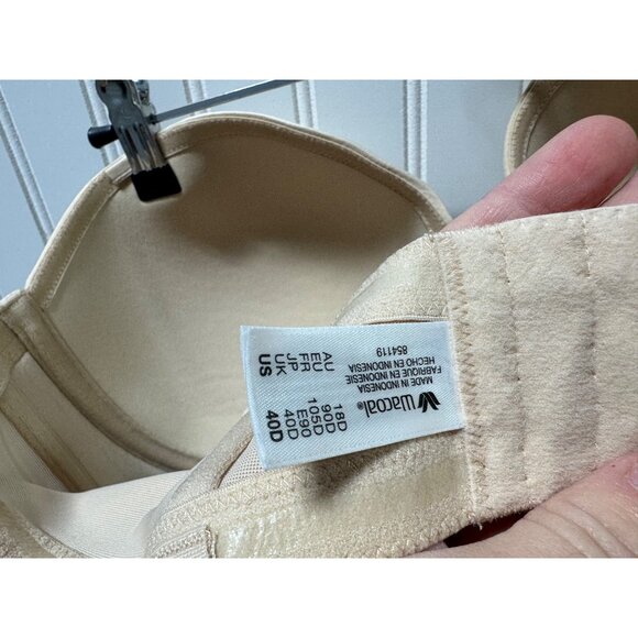 Wacoal Beige Red Carpet Strapless Underwire Bra 854119 Size 40D - Picture 3 of 5